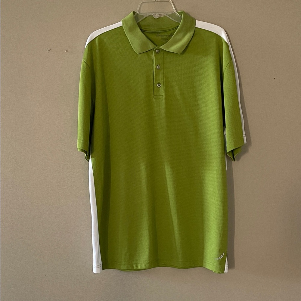 Exertek Green Polo Shirt with White Stripes